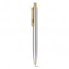 Stainless steel ball pen with glossy body and clip Silverio