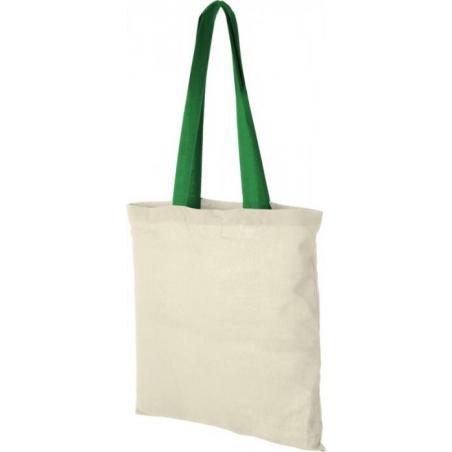 Shopper in cotone 100 g/m² con manici colorati nevada - 7l 