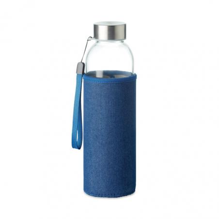 Glass bottle in pouch 500 ml Utah denim