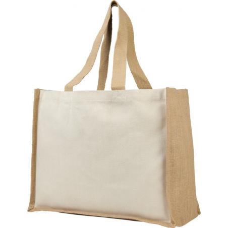 Varai 320 g/m² canvas and jute shopping tote bag 23l 