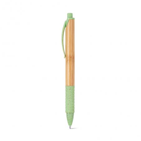 Penna a sfera antiscivolo in bambù con clip Kuma