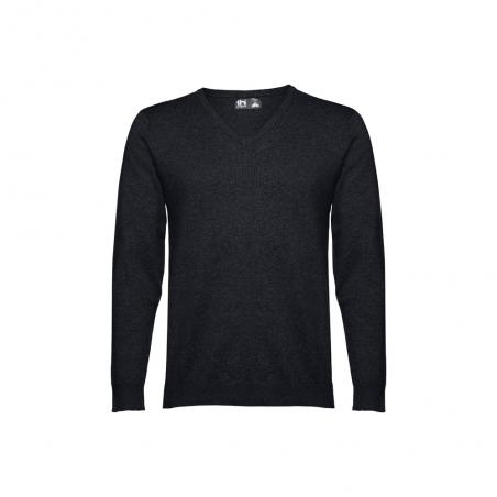 Mens vneck pullover in cotton and polyamide Thc milan