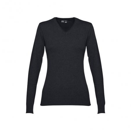 Vneck pullover for women in cotton and polyamide Thc milan women