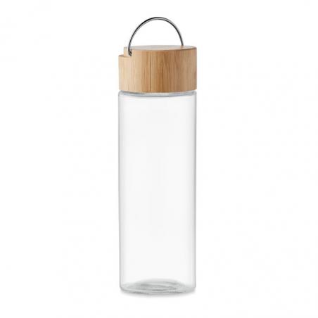 Glass bottle 500ml bamboo lid Ameland