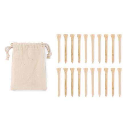 Set di 20 tee da golf in bamboo Birdie