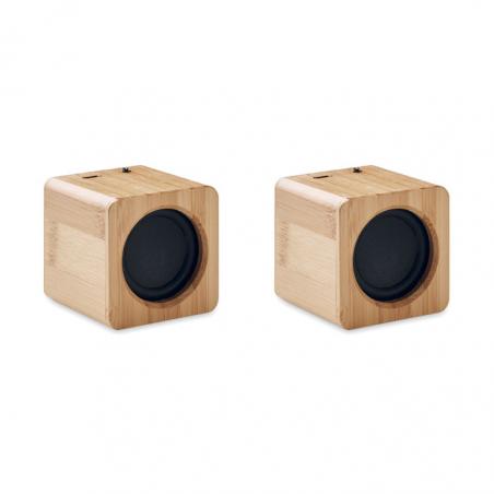 Set of bamboo wireless speaker Audio set
