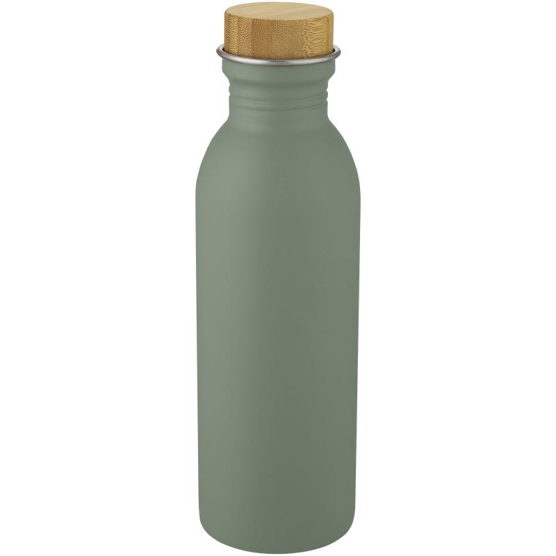 Engraved 650ml Metal Water Bottle with Wooden Lid Corporate Gift