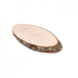 Oval board with bark...