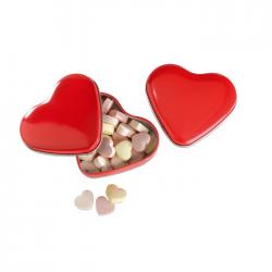 Heart tin box with candies...