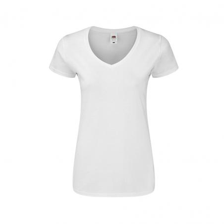 Women white T-Shirt Iconic V-Neck