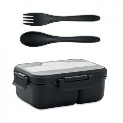 Lunch box with cutlery in...