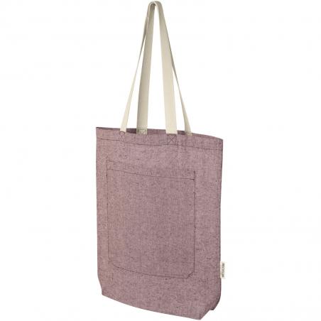 Pheebs 150 g/m² recycled cotton tote bag with front pocket 9l 