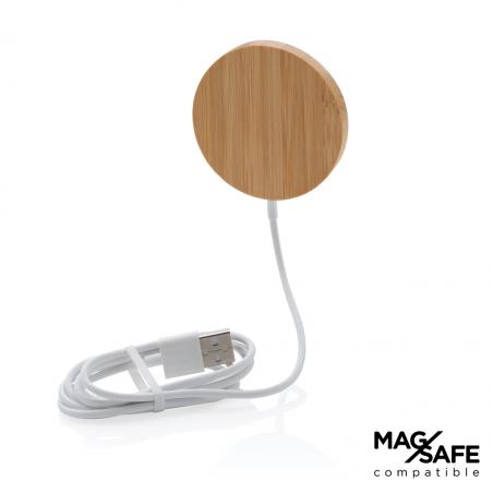 10W bamboo magnetic wireless charger