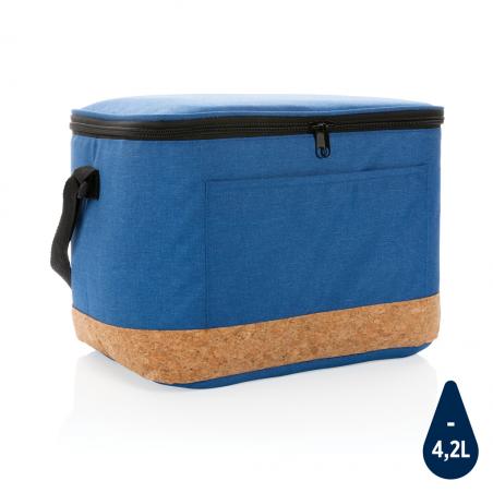 Impact AWARE™ XL RPET two tone cooler bag with cork detail