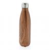 Vacuum insulated stainless steel bottle with wood print