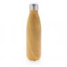 Vacuum insulated stainless steel bottle with wood print