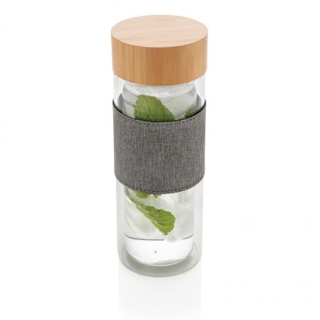 Impact double wall borosilicate glass bottle