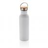 Modern stainless steel bottle with bamboo lid