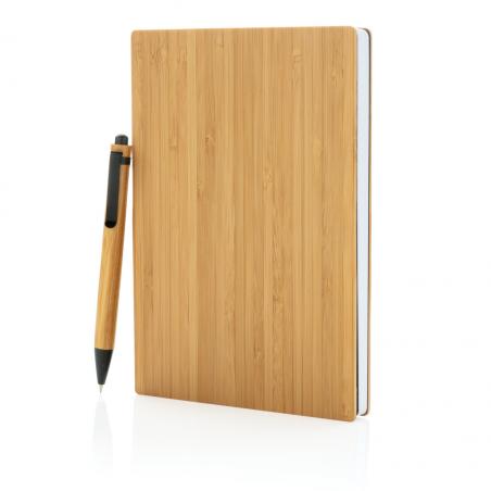 A5 bloco de notas e conjunto de canetas 13x1,5m Bambu