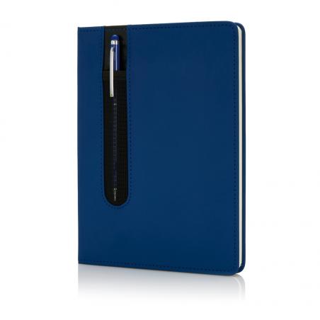 Caderno básico A5 PU com caneta táctil 20,3x14,5cm