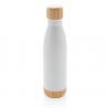 Vacuum stainless steel bottle with bamboo lid and bottom