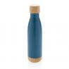 Vacuum stainless steel bottle with bamboo lid and bottom