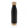 Vacuum stainless steel bottle with bamboo lid and bottom