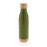 Vacuum stainless steel bottle with bamboo lid and bottom