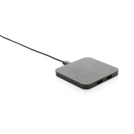 Caricatore wireless 10W con porte USB in plastica RCS