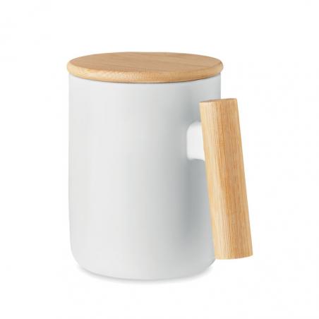 Porcelain mug with lid 380 ml Majest