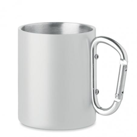 Caneca de metal e mosquetão Arom