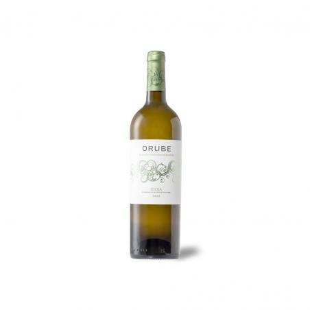 Bottle of white wine Orube