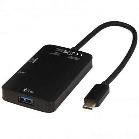 Adaptador multimédia de alumínio Tipo-C (USB-A/Tipo-C/HDMI) ADAPT
