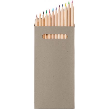 Set 12 matite in legno lunghe colorate Nina
