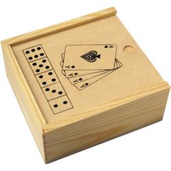 Wooden box with game set...