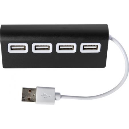 Hub en aluminium équipé de 4 ports USB Leo