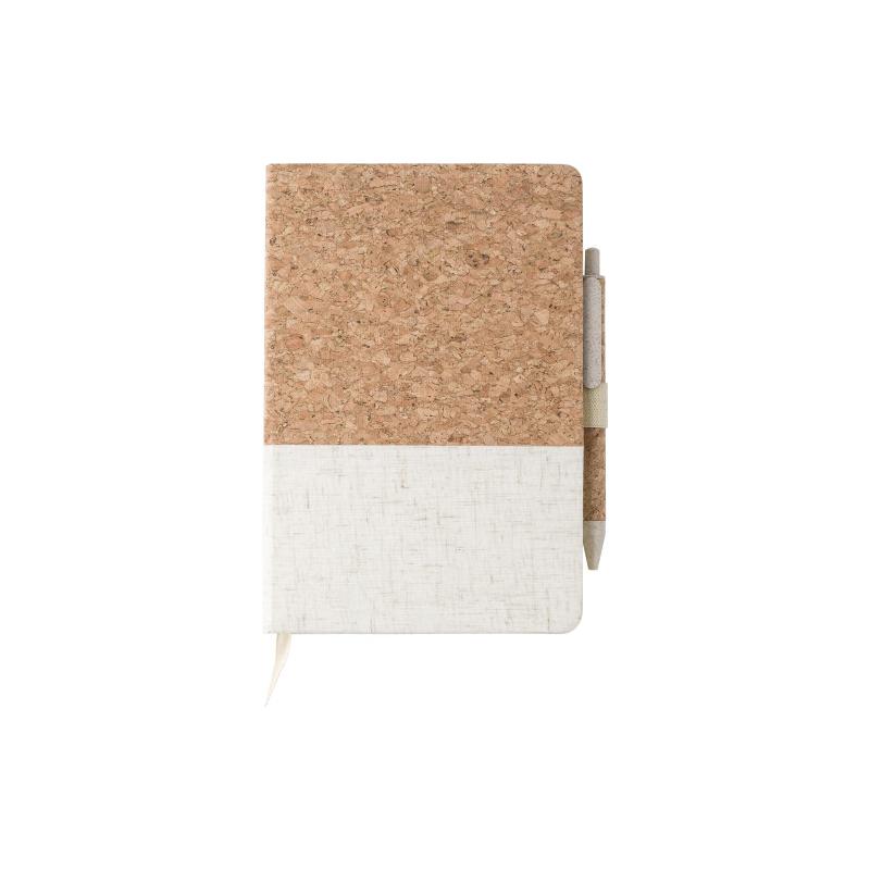 Cork and linen notebook and wheatstraw ballpen Kenzo