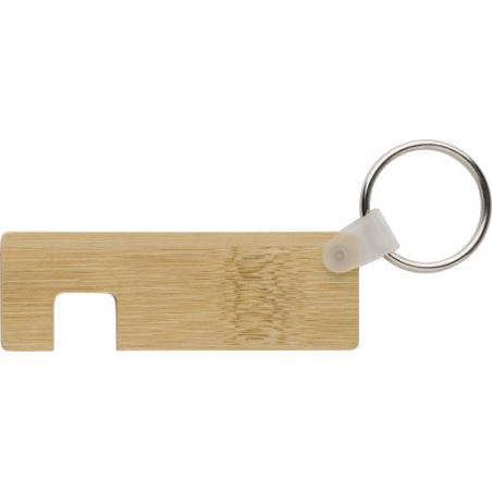 Porta-chaves em bambu com suporte para telemóvel Orlando