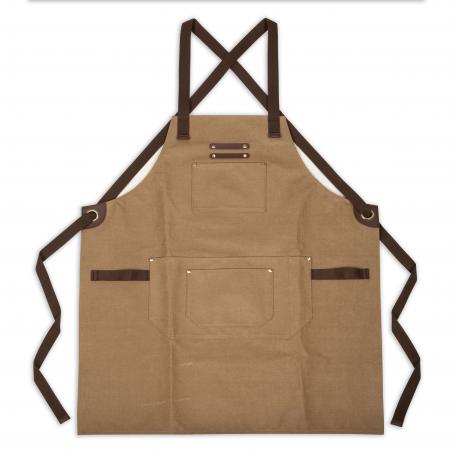 Coated canvas and leather apron GS166