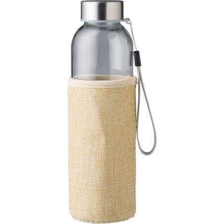 Gourde de 500 ml en verre avec housse en jute Kaydence