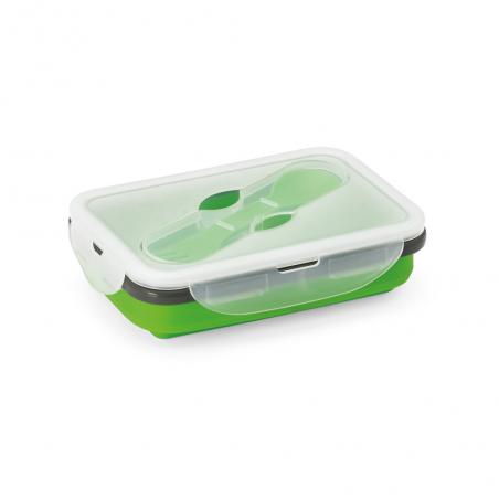 Lunch box. Retractable hermetic box in silicone and pp 640 ml Saffron
