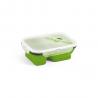 Lunch box. Retractable hermetic box in silicone and pp 480 and 760 ml Dill
