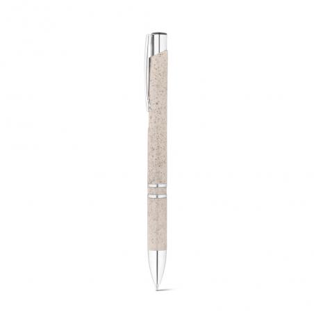 Straw fibre and abs ball pen with clip Beta wheat