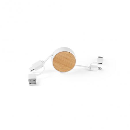 6In1 retractable usb cable in abs and bamboo Rubins