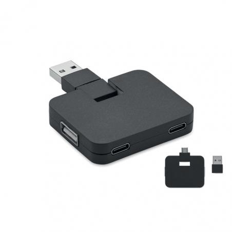 Hub usb 4 ports et câble 20cm Square-C