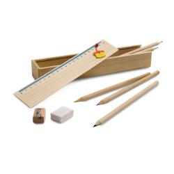 Wooden pencil box set with...