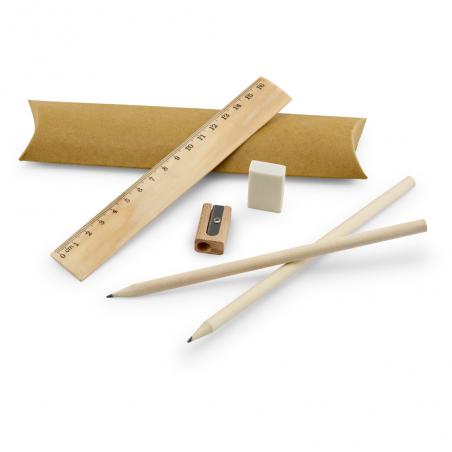 School writing set ruler pencil eraser and sharpener Rhombus