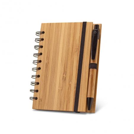 A5 spiral notebook in bamboo with recycled paper Dickens a5