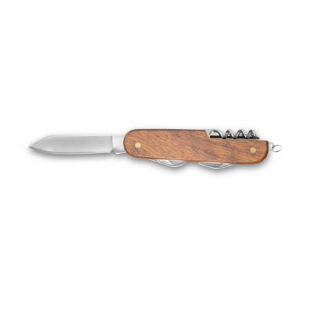 Canivete multifunções em aço inoxidável e madeira Belpiano