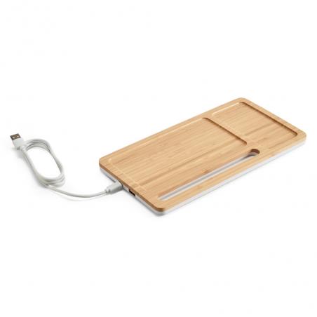 Bamboo desk organizer with wireless charger Mott